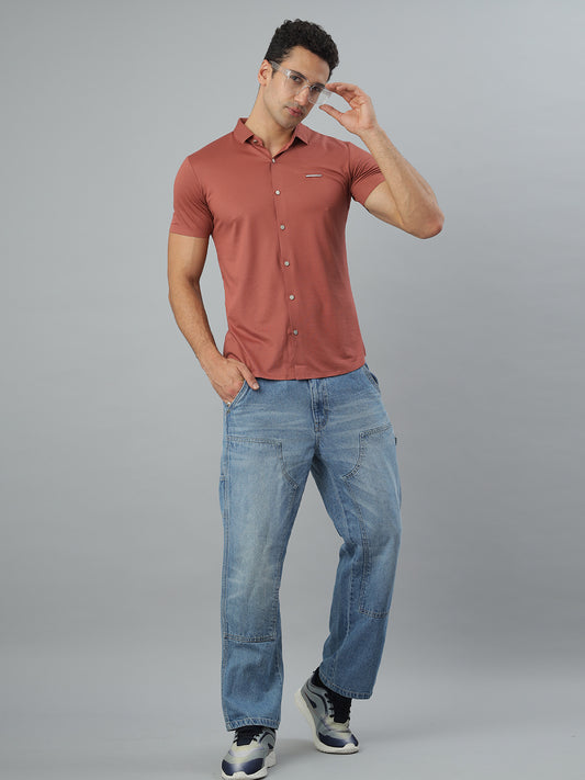 Pink Fine Textured Seamless Shirt