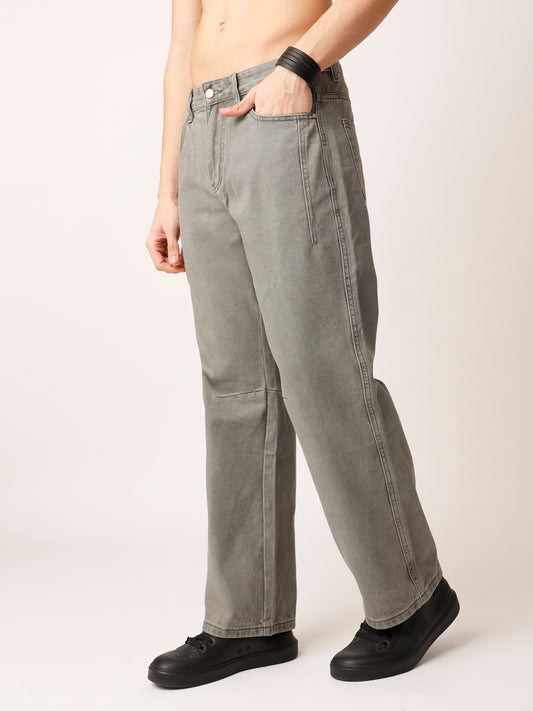 Grey Straight Fit Jeans