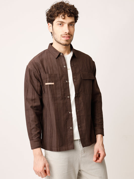 Brown Cordruoy Shacket