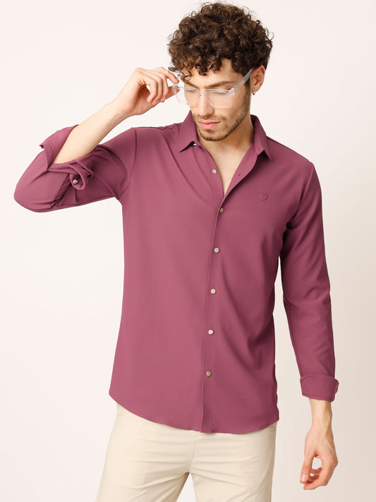 Majenta Fine Self Striped Shirt