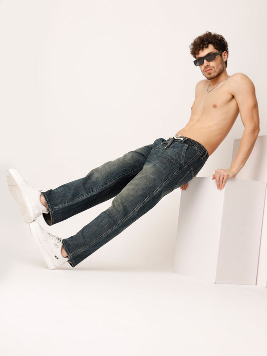 Blue Washed Baggy Fit Jeans