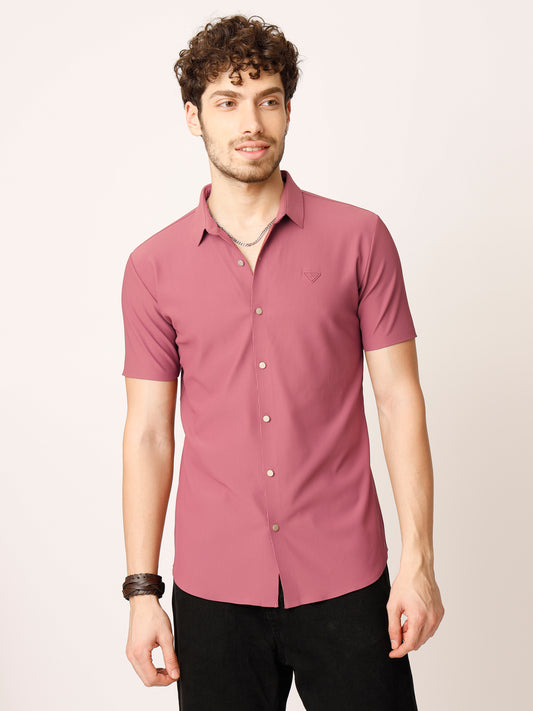 Self Striped Pink Shirt