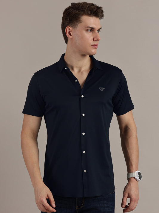 Navy Blue Twill Seamless Shirt
