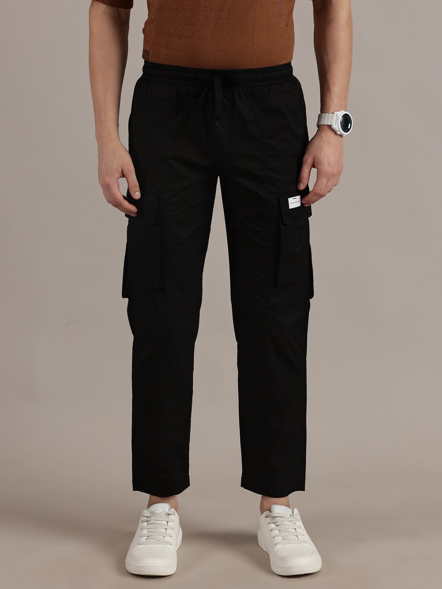 Regular Fit Black Cargo