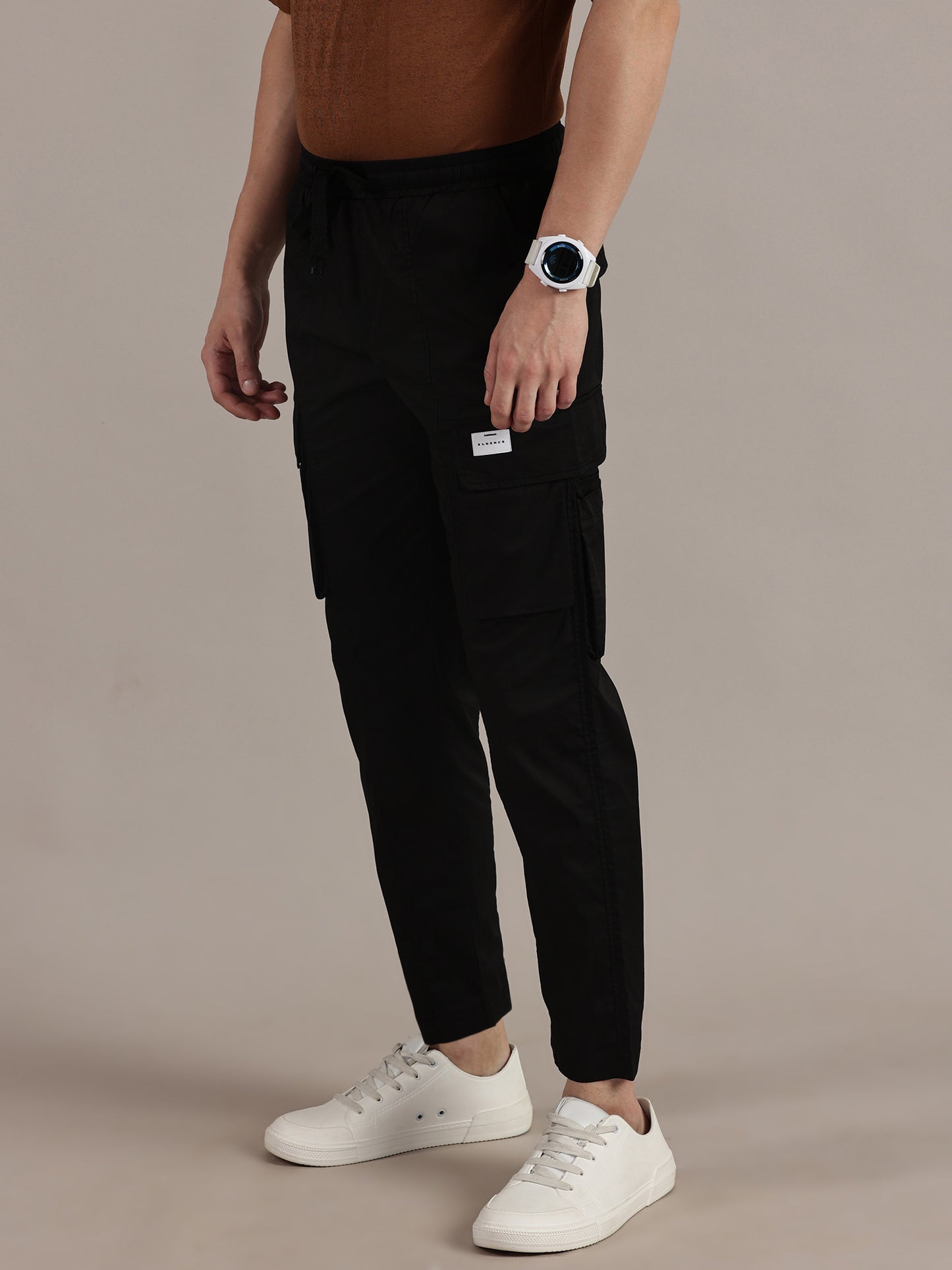 Regular Fit Black Cargo