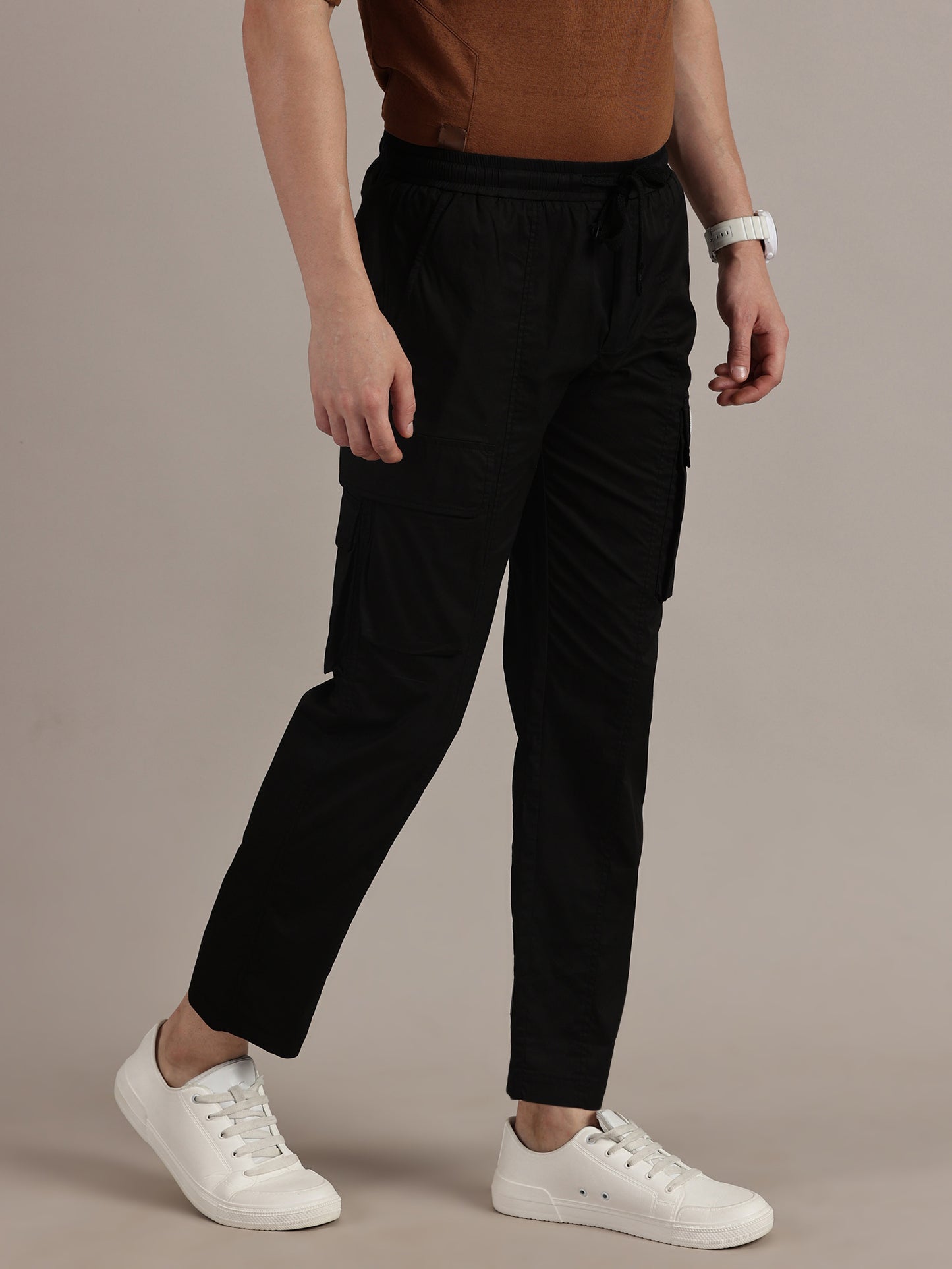 Regular Fit Black Cargo