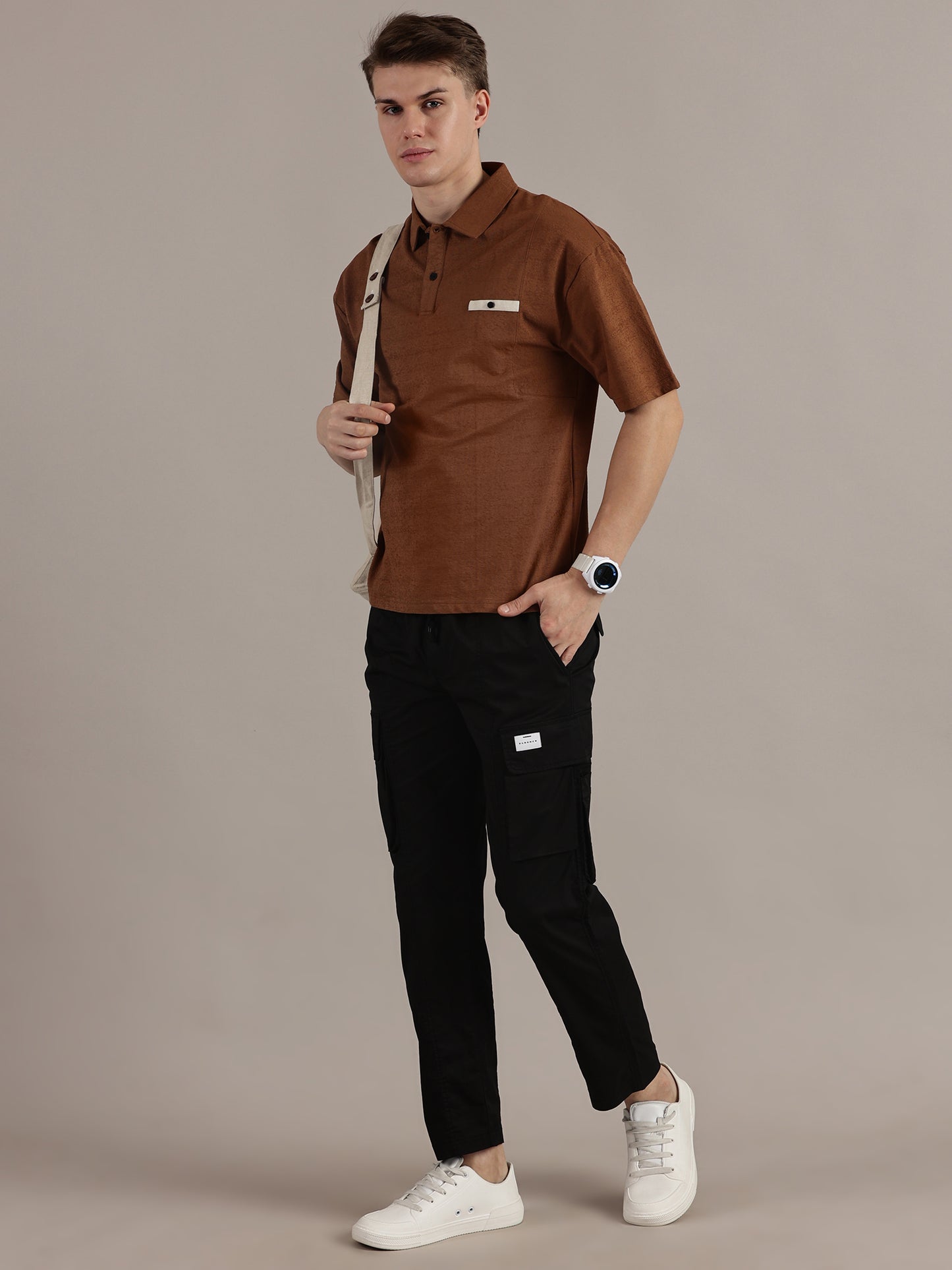 Regular Fit Black Cargo