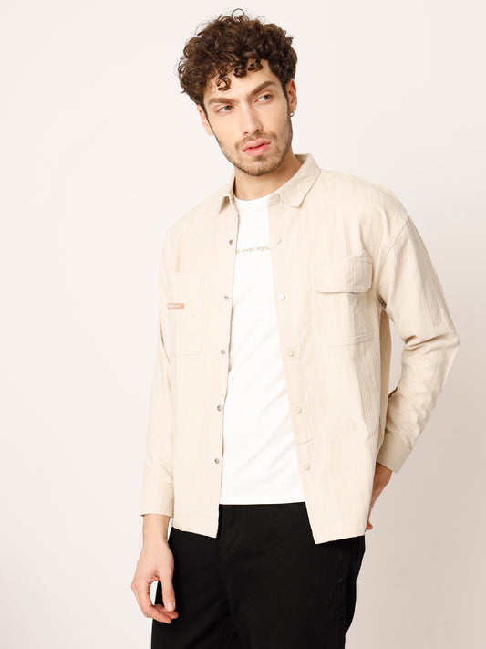 Beige Cordruoy Shacket