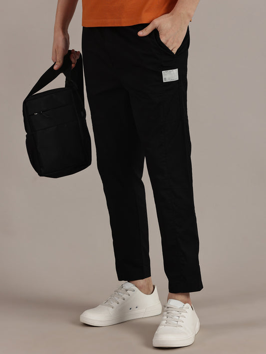 Relaxed Fit Black Trousers