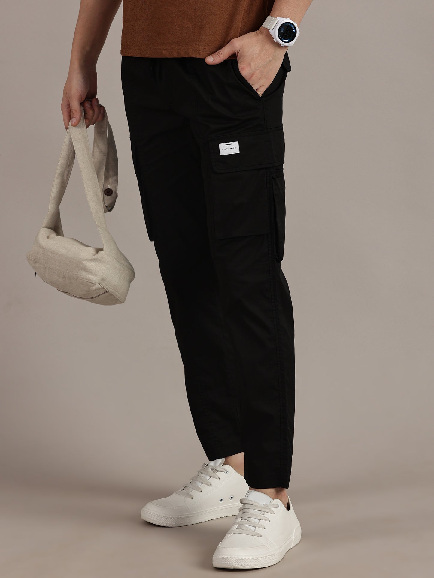 Regular Fit Black Cargo