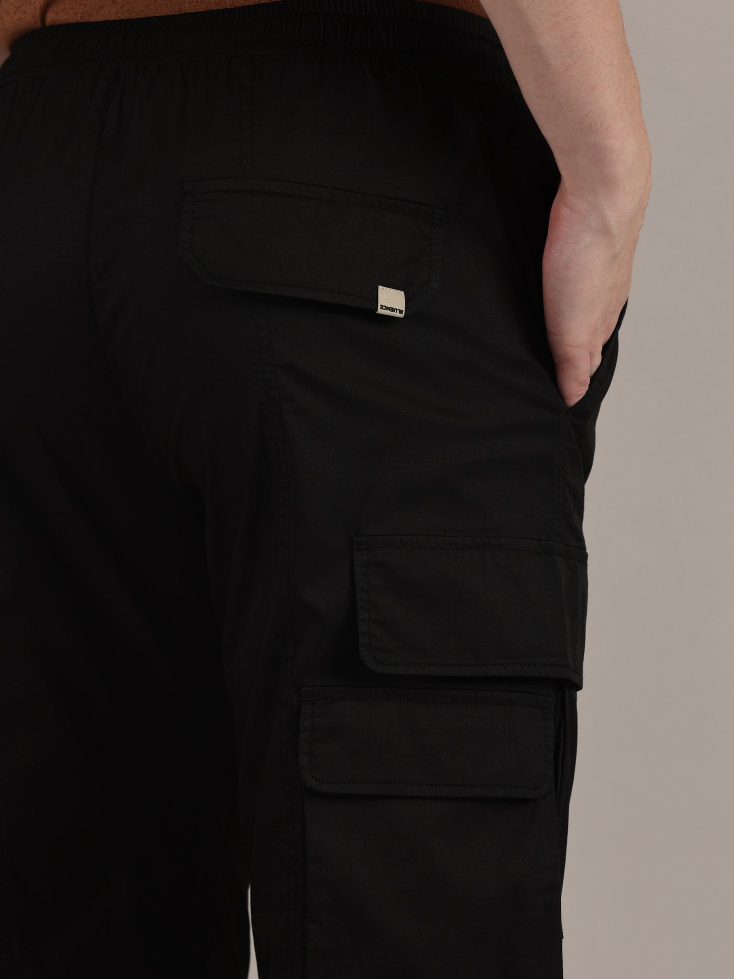 Regular Fit Black Cargo