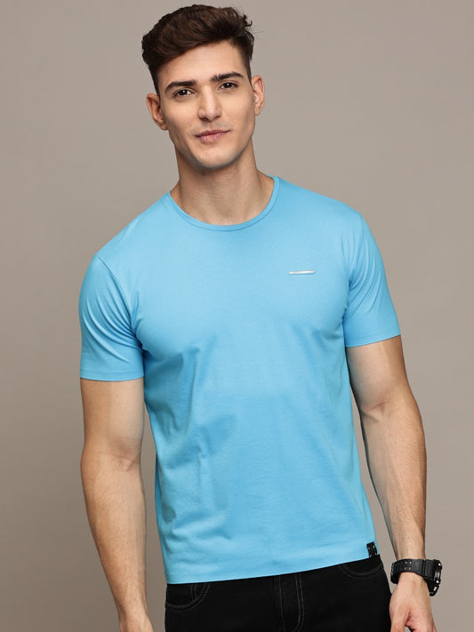Blue Seamless Crew Neck T-shirt
