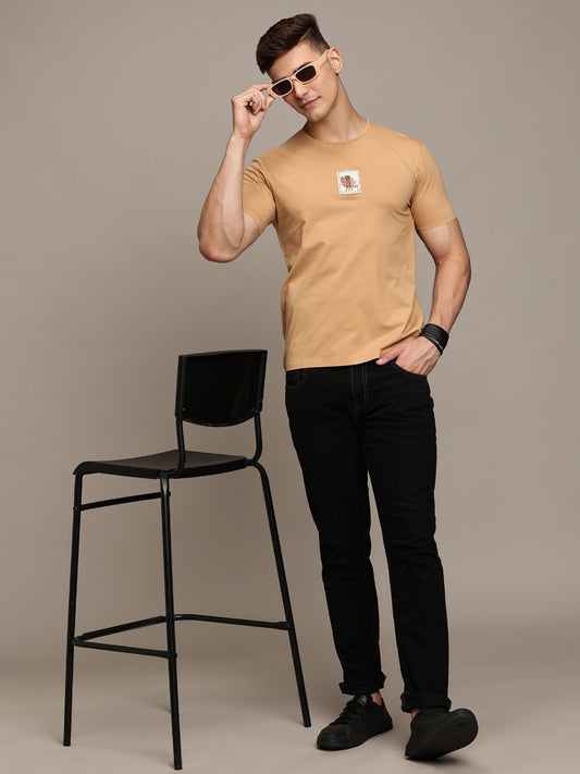 Peach Seamless Crew Neck T-shirt
