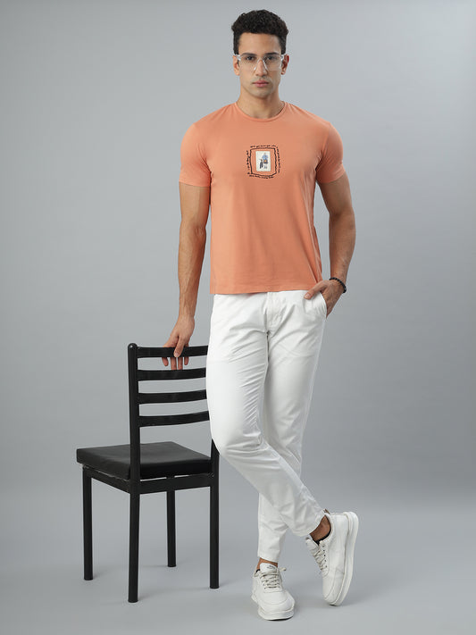 Peach Seamless Crew Neck Tshirt