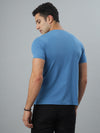 Blue Crew Neck Seamless Tshirt