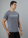 Blue Seamless Crew Neck Tshirt