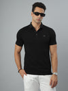 Black Self Twill Polo TShirt