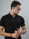 Black Self Twill Polo TShirt