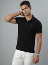 Black Self Twill Polo TShirt
