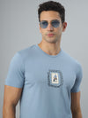 Blue Seamless Crew Neck Tshirt