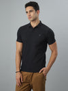 Black Ribbed Polo Tshirt