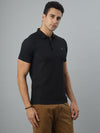 Black Ribbed Polo Tshirt
