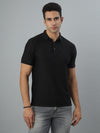 Zed Black Textured Polo Tshirt