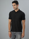 Zed Black Textured Polo Tshirt
