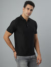 Zed Black Textured Polo Tshirt