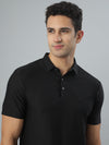Zed Black Textured Polo Tshirt