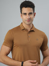 Mustard Textured Polo T-shirt
