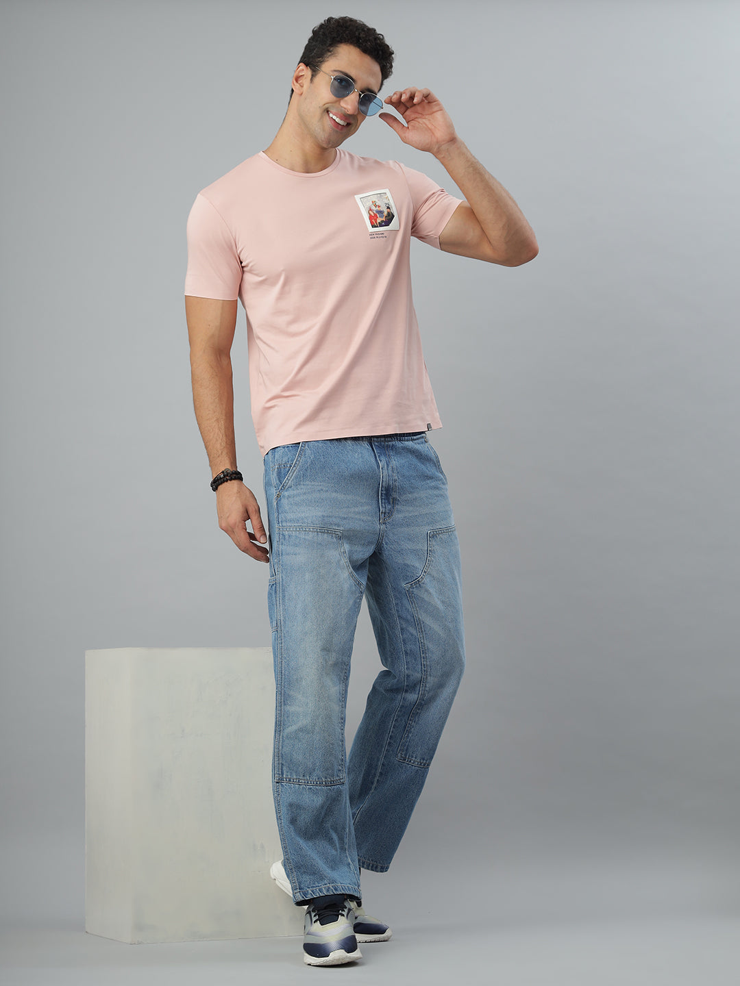 Pink Seamless Crew Neck Tshirt