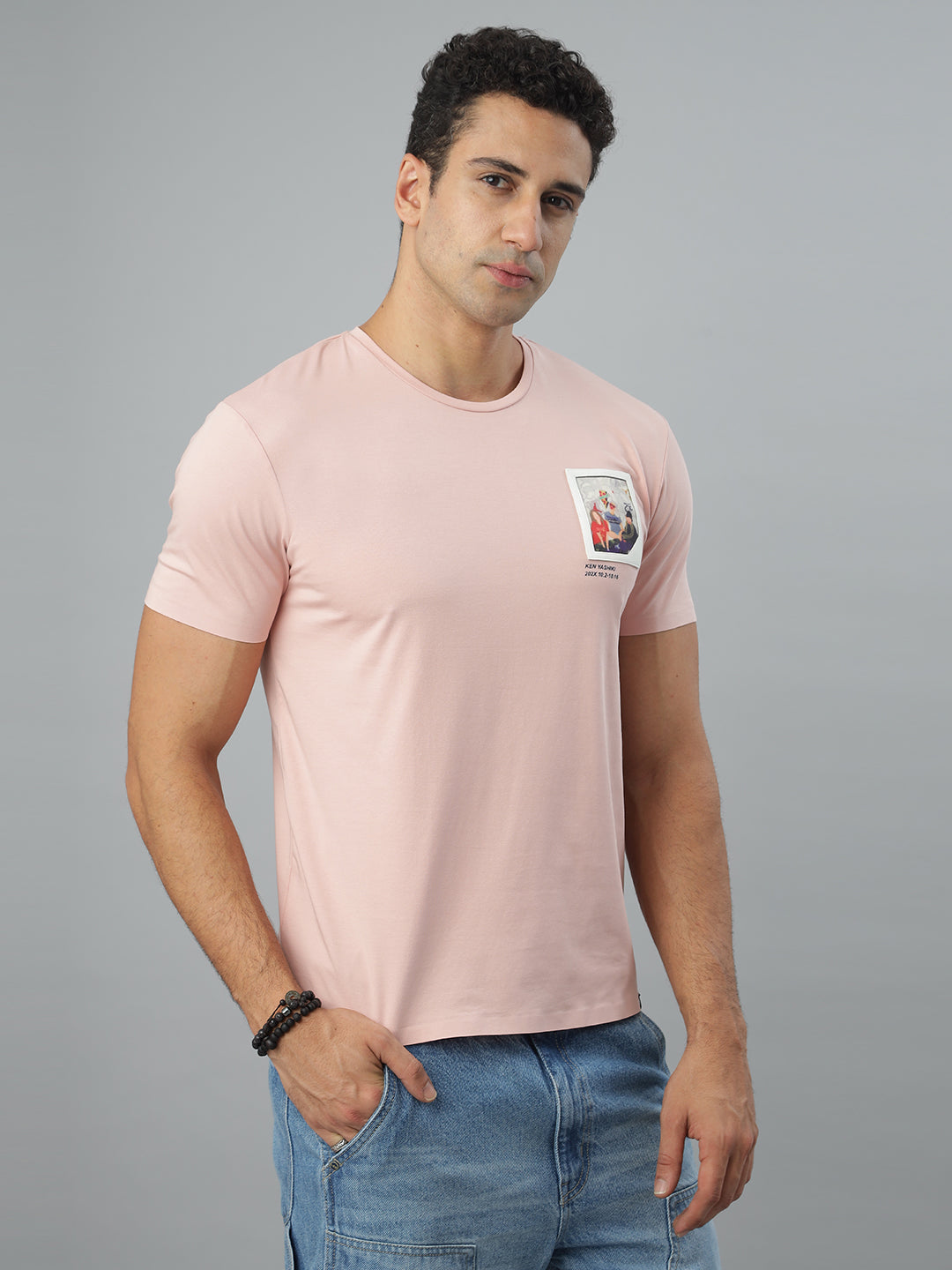 Pink Seamless Crew Neck Tshirt
