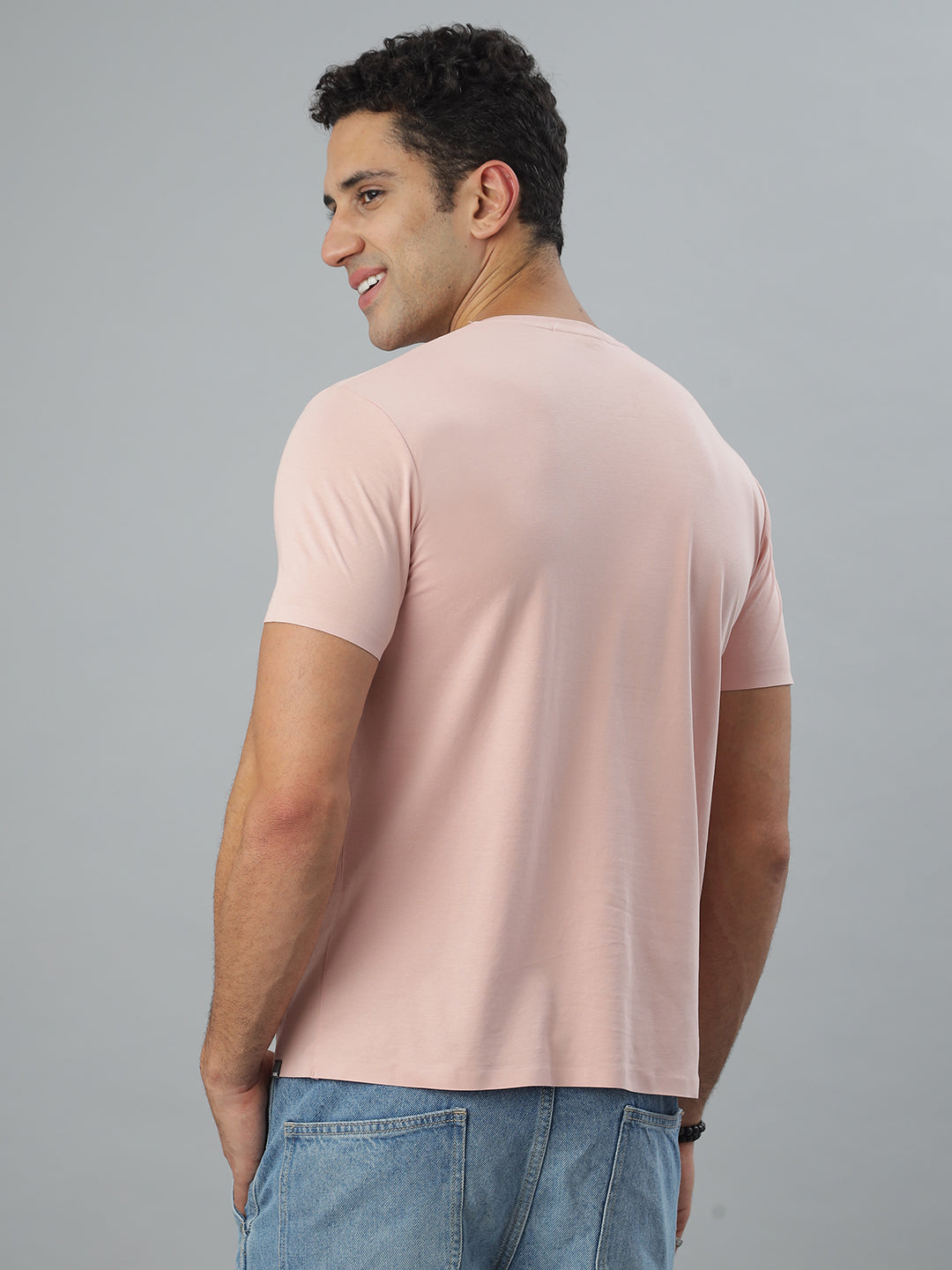 Pink Seamless Crew Neck Tshirt