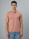 Pink Self Twill Polo Tshirt