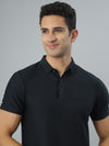 Dark Navy Textured Polo Tshirt
