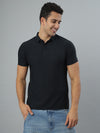 Dark Navy Textured Polo Tshirt