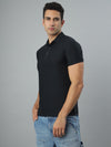 Dark Navy Textured Polo Tshirt