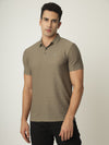 Chocolate Brown Textured Polo Tshirt