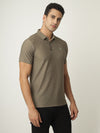 Chocolate Brown Textured Polo Tshirt