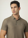 Chocolate Brown Textured Polo Tshirt