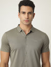 Grey Fine Textured Seamless Shirt