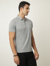 Stone Grey Twill Polo Tshirt