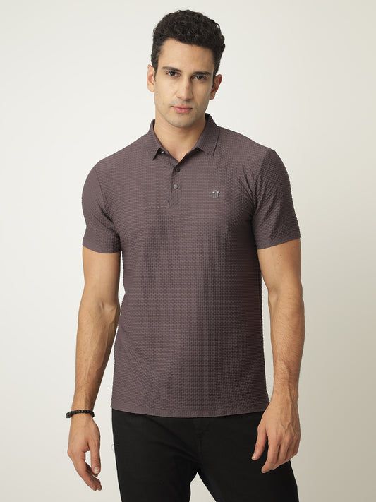Wine Textured Polo Tshirt