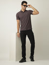 Wine Textured Polo Tshirt