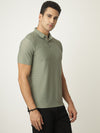 Green Textured Polo Tshirt