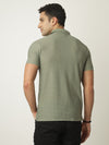 Green Textured Polo Tshirt