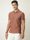 Pink Textured Polo Tshirt