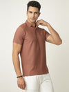 Pink Textured Polo Tshirt
