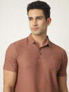 Pink Textured Polo Tshirt